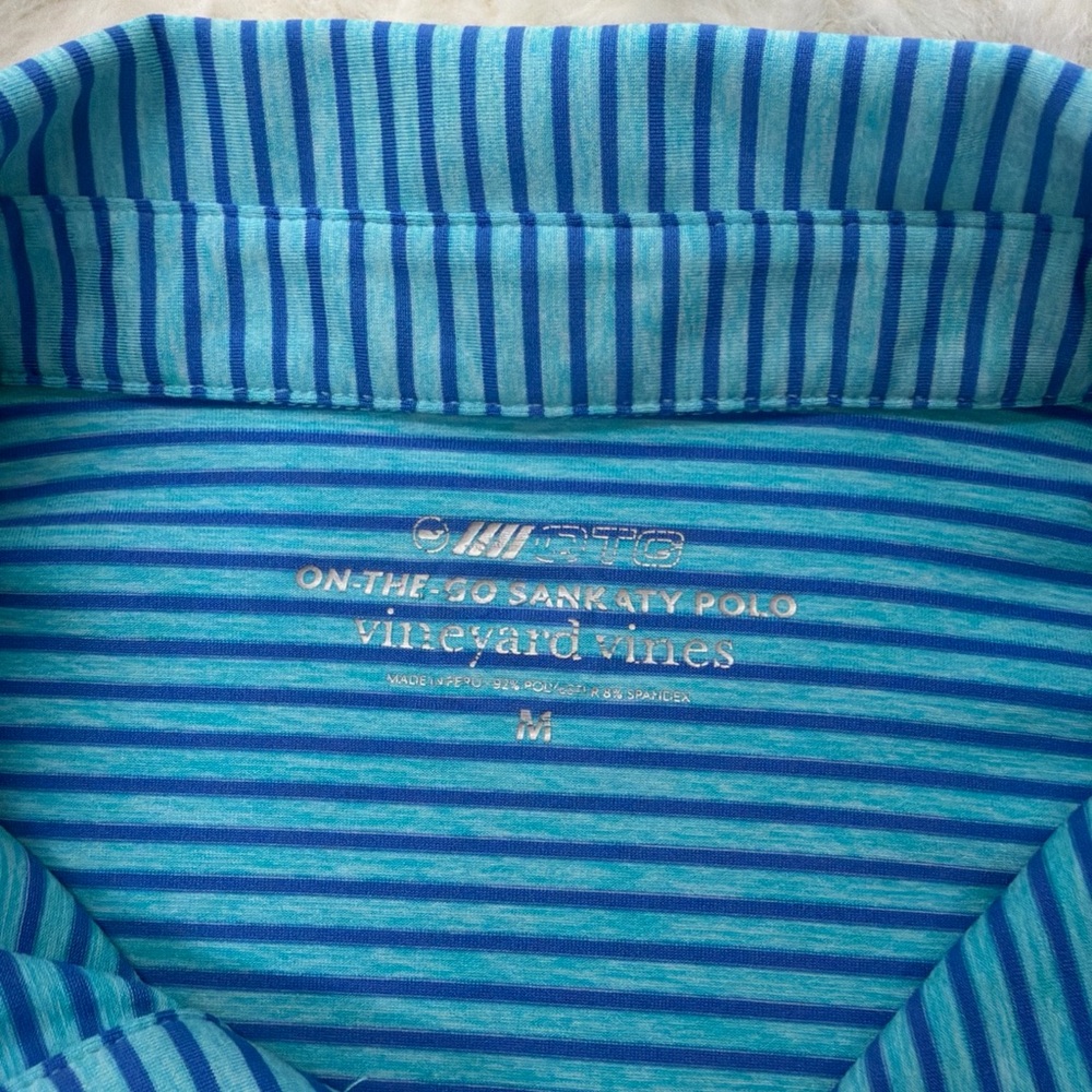 Vineyard Vines Aqua Striped Polo Shirt - Picture 11 of 14